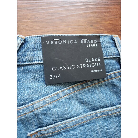 NWT Veronica Beard Blake Classic Y2K Collegiate Feminine Wide Leg Jeans Size 27 - Picture 4 of 9
